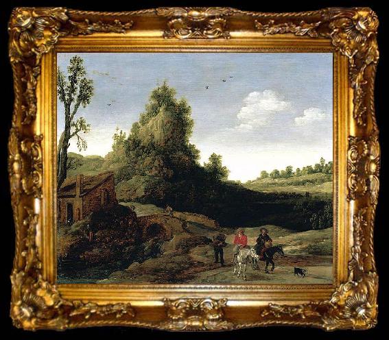 framed  Esaias Van de Velde Landscape, ta009-2